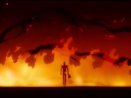 Kojiro entkommt den Flammen