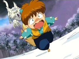 der Schneeleopard verfolgt Shippou