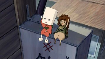 zwei kleine G�tter feuern Yurie und Kenji an