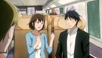 Nodame und Shin'ichi im Zug