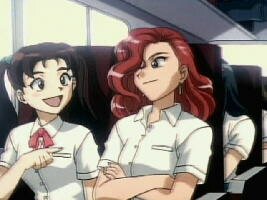 Hikaru und Seira im Bus