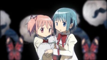 Madoka und Sayaka erleben einen Hexenangriff