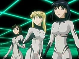 Karen, Eri und Yakumo als Cyborgs